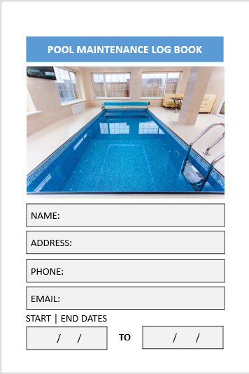 Commercial Pool Maintenance Log Book 